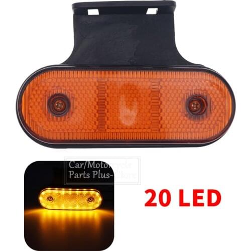 12V 24V 20LED Amber Car Truck Side Marker Light Rear Clearance Signal Indicator Lamp Tail Light For RV Trailer Lorry Pickup Boat