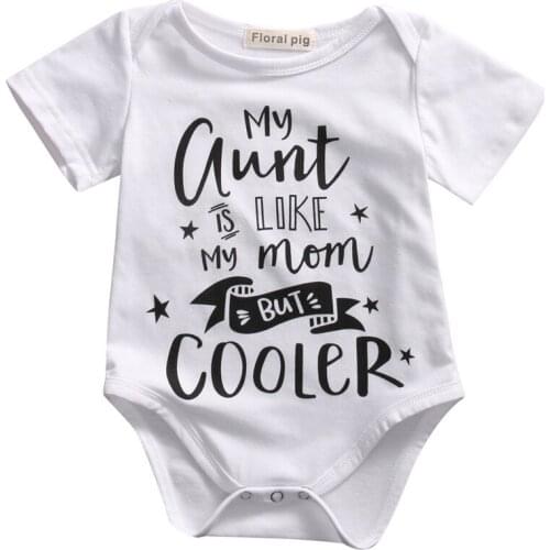 Toddler Infant Newborn Baby Boy Girl Bodysuit Boys Girls Letter Round Neck Summer Short Sleeve Jumpsuit Cotton Clothes Outfits