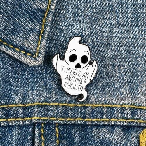 Ghost Brooch Halloween Creative Gifts Hat Badges Pins Metal Broches for Women Badge Pines Metalicos Jewelry Brosche Accessories