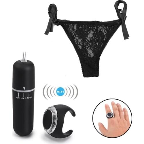 Finger Ring Wireless Remote Panties Bullet Vibrators Clitoris Stimulation 10 Speed Strap On Panty Vibrators Adult Toys For Woman