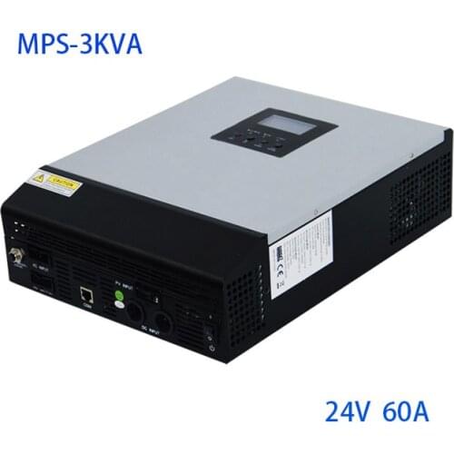 3KVA Pure Sine Wave Hybrid Inverter 24V 220V Built-in 60A MPPT PV Charge Controller and AC Charger for Home Use MPS-3K
