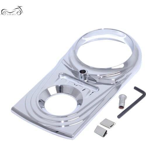Chrome Motorcycle Dash Panel Insert Cover Trim Case For Harley Softail Fat Boy Lo Anniversary Dyna Wide Glide FXDWG Custom
