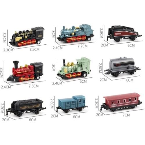 High Quality Material Alloy Toy Car Vehicles Retro Steam Train Pull Back Model Train Kids Toys Set For Boys Gifts Party Birthday