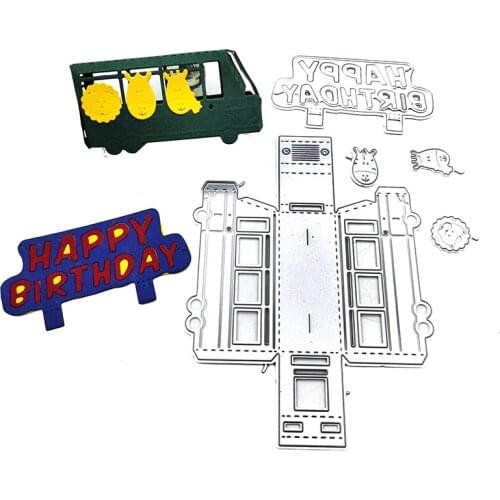 Julyarts Bus Cutting Dies 2021 Card Making Supplies Scrapbooking Dies Cutter for Card Decoration Making Stencils