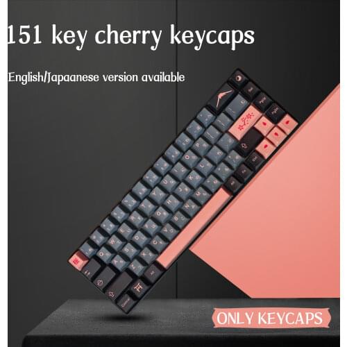 Night cherry Keycaps Cherry Profile Dye Sub PBT Keycap For Cherry MX Switch 61/64/68/87/96/980/104/108 Mechanical Keyboard