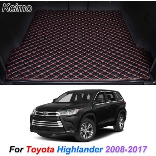 Custom Leather Car Trunk Mats for Toyota Highlander 2008-2017 Rear Trunk Floor Mat Tray Carpet Cargo Liner Car Accessories