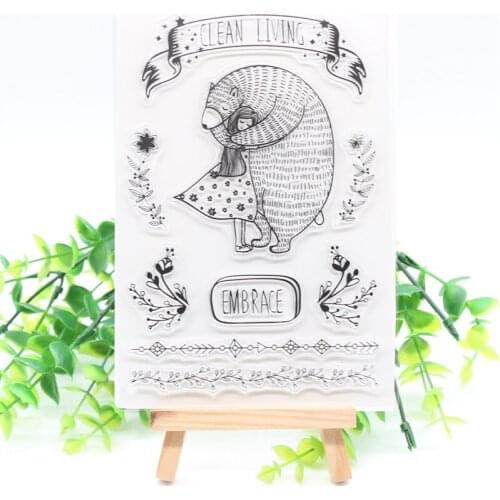 KSCRAFT Hug Transparent Clear Silicone Stamps for DIY Scrapbooking/Card Making/Kids Crafts Decoration Supplies M51