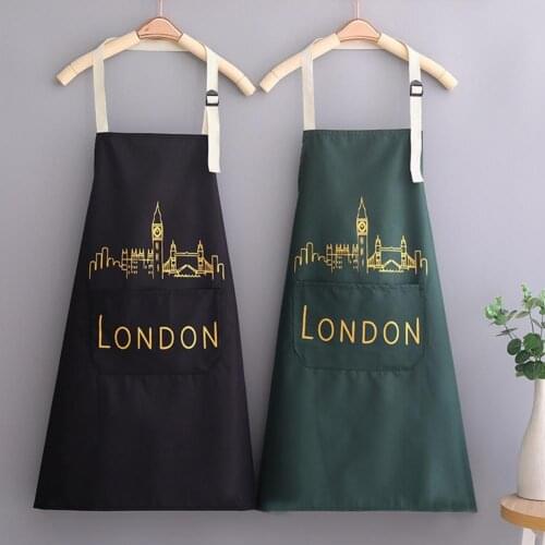 Kitchen Apron Skin-friendly No Fading Polyester Ladies Fashion Workwear Apron for Dishwashing Household Sanitary Cleaning