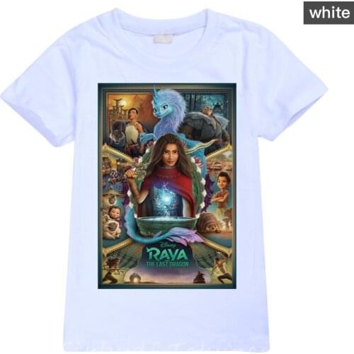 Cute Raya and The Last Dragon Children T Shirt Design Funny Baby Boys Girls Harajuku Summer White T-shirt Kids Cartoon Clothes