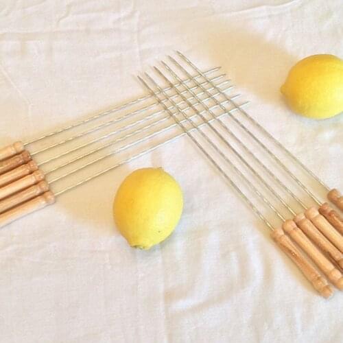 12PCS Reusable BBQ Barbecue Skewers Roasting Needle Roasting Tools Barbecue Meat String Grill Fork Outdoor Cooking Tool 2021