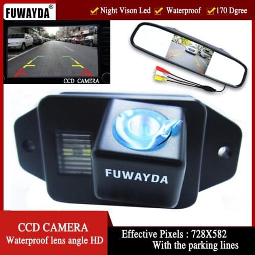 FUWAYDA High Resolution 4.3"TFT LCD Car Parking Assistance Monitors With RearView Camera for TOYOTA LAND CRUISER PRADO 2700 4000