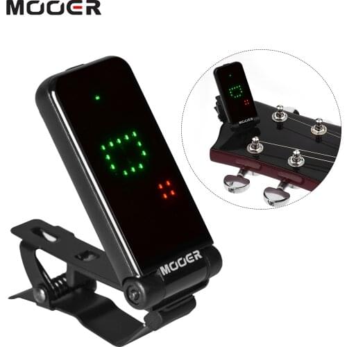 MOOER CT-01 Guitar Bass Guitar Clip-On Tuner Gravity Sensitive Full-Screen Display 180° Rotatable Metal Clip Tuner Guitar Tuner