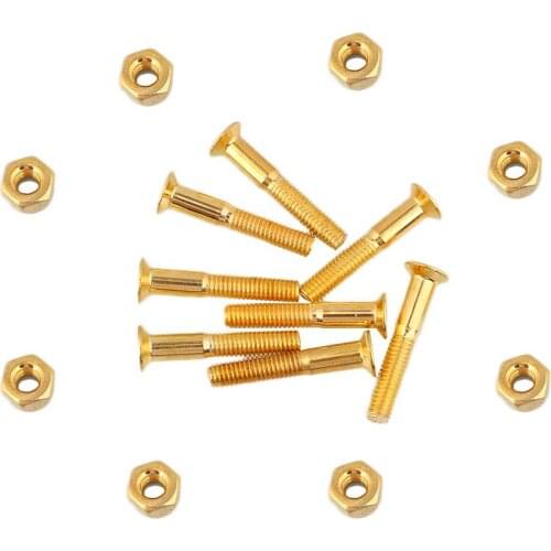 8pcs/lot 29mm Skateboard Hardware Nails Bolt Screws Kit Set Skateboarding Gold