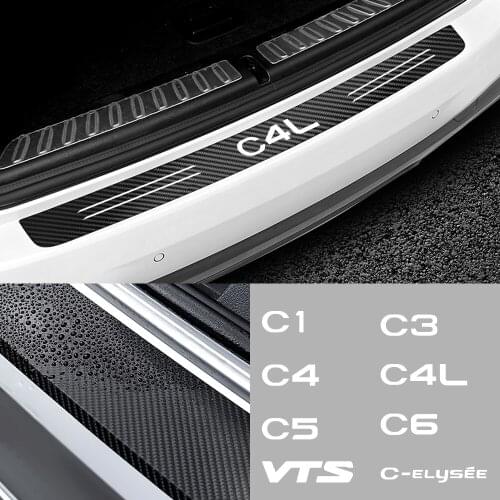 Car Tail trunk Rear Bumper Protector 3D Carbon fiber Sticker For Citroen C1 C2 C3 C4 C5 C6 C4L DS3 DS5 Motorcycle Accessories