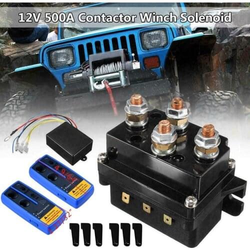 Novel-Universal 12V 500A Winch Remote Contactor Winch Control Solenoid Relay Twin Wireless Remote Recovery Car Accessories