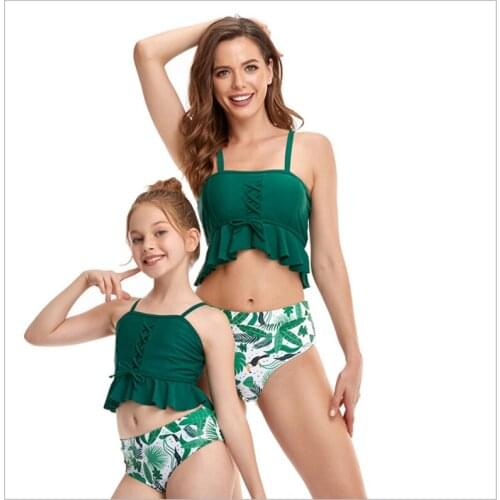 New 2021 Mommy And Me Swimsuit Mother & Daughter Swimsuit Lady Girls Swimwear Bikini Summer Family Matching Outfits Clothing