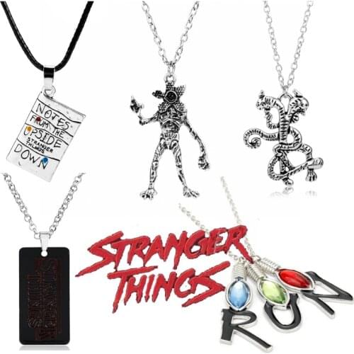 Stranger Things Jewelry Necklace Two intertwined Demodog Pendant Necklaces for Women Men Creative NOTES FROM OPSIDE DOWN Chain