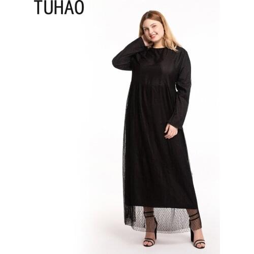 TUHAO Elegant Office Lady Mother Mom Dress Large Size Long Maxi Dresses Vestidos Bohemian Beach Spring Party Dress 2020 WM56