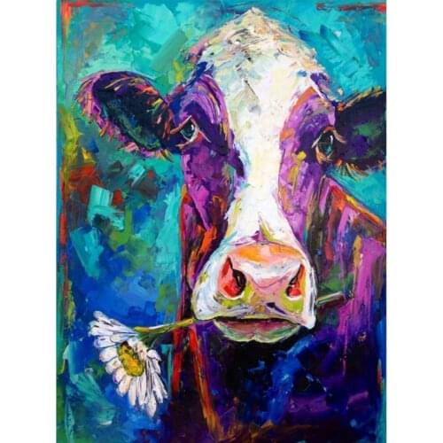 Full square round drill Diamond Embroidery cow flower Picture Of Rhinestone diamond painting Mosaic Wedding DecorationsZP-3742