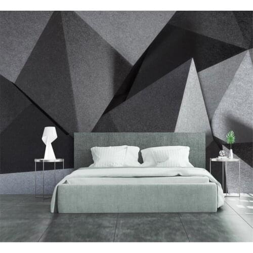 Beibehang Custom wallpaper fashion home decoration painting 3D stereo abstract background wall gray Nordic geometric mural
