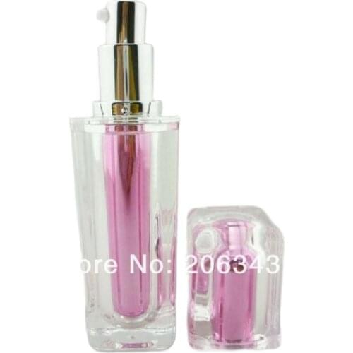 100ML PINK Acrylic square shape press pump lotion.emusion bottle,cosmetic container,press pump bottle ,Cosmetic bottle