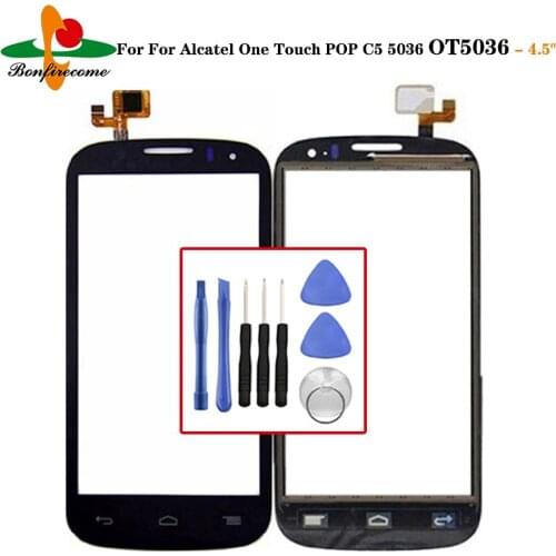 Touch Screen For Alcatel One Touch POP C5 5036 OT 5036 5036D 5037E OT5036 Touch Screen Panel Front Glass Digitizer Sensor