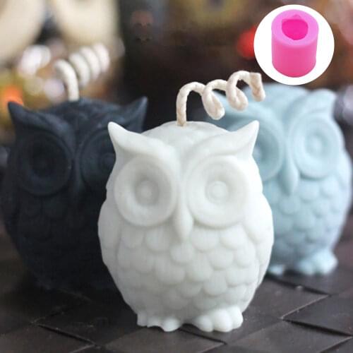 Silicone Aromatherapy Candle Making Molds 3D DIY Handmade Decoration Molds Stereoscopic Owl Plaster Molds Epoxy Resin Mould