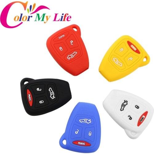 Color My Life Silicone Car Styling Key Cover Case for Jeep Wrangler Compass Liberty for CHRYSLER 300 PT for Dodge Caliber Nitro