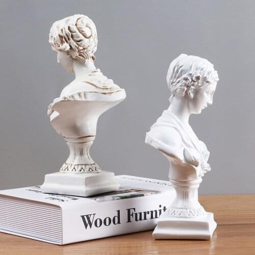 Nordic Home Decor Home Decoration Resin Statue Sculpture European Character Statue White Art Supply Desktop Sketch Decoration