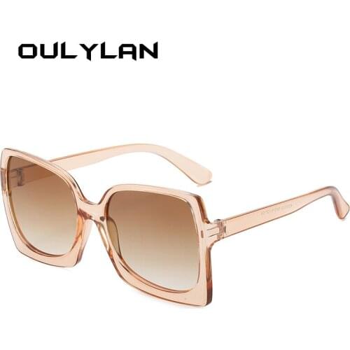 Oulylan Oversized Sunglasses Women Men Vintage Brand Square Gradient Sun Glasses Goggles Female Big Frame Sunglass UV400 Eyewear