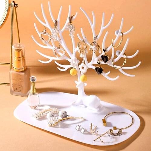 Jewelry Rack Storage Display Stand Holder Antlers Designed Earrings Necklace Display Rack Jewelry Holders Hanging Organiser