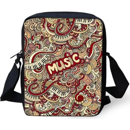 Rock Music Pattern Shoulder Messenger Bag for Girls Crossbody Phone Bag for Boys Phone Bag Shopping Bags Mochila Infantil