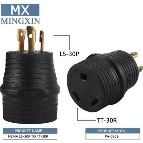 [L5-30P for TT-30R] Generator RV 30 AMP 3-Prong Adapter Converter, Adapter Nema L5-30P Male Adapter for TT-30R Female