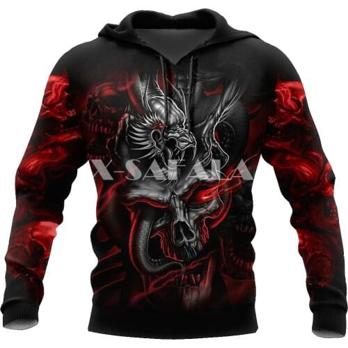 Amazing Red Dragon Skull 3D Print Hoodie Man Women Harajuku Outwear Zipper Pullover Sweatshirt Casual Unisex-5
