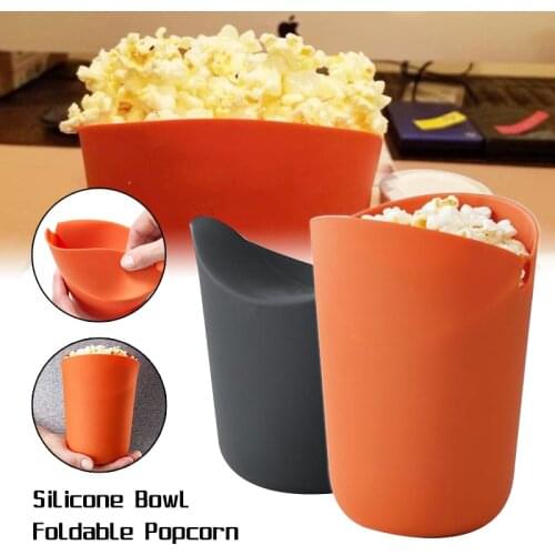 DIY Popcorn Bucket Bowl Maker With Lid Bowls Popcorn Microwave Silicone Foldable Red High Quality Kitchen Easy Tools
