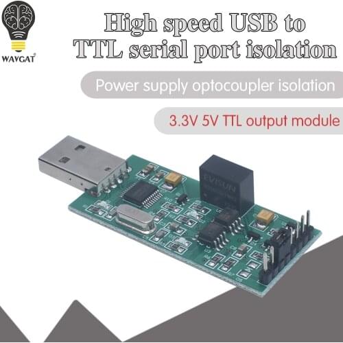 High-speed isolation USB to TTL serial power supply optocoupler isolation 3.3V 5VTTL output CH340 module