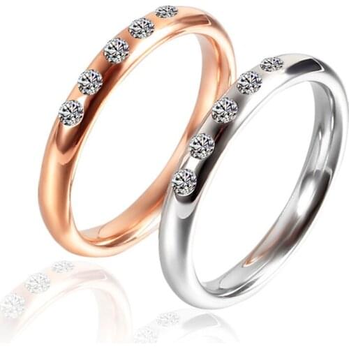 Women Tail Ring Stainless Steel Anillos Mujer Rings 2021 Trend Rhinestone Rose Gold Color Fashion Jewelry Gift