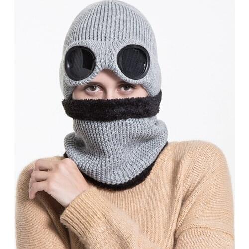 Winter Women Aliens Knitted Beanies Hats Thick Warm Beanie Skullies Hat Female Knit Bonnet Beanie Caps Outdoor Neckerchief Cap