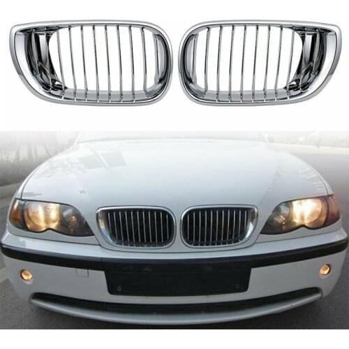 1 Pair Chrome Front Bumper Kidney Grill Fit for BMW E46 4 DOOR Sedan 320i 325i 325Xi 330i 330Xi LCI Facelift 2005 2004 2003 2002