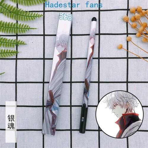 10 sets/lot Anime GINTAMA Gel pen Sakata Gintoki Kagura Ballpoint Pen 0.5 Black refill Pens toy gift