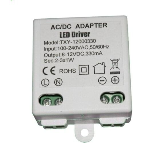 10pcs 100-240V To 8-12V (2-3)X1W LED Driver AC/DC Adapter Transformer For LED Strip 5050 3528 ceiling Light bulb Power Supply