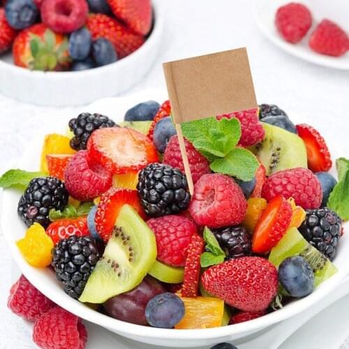 200 Pack Kraft Paper Flag Picks Cheese Markers for Cupcake Food Fruit Party Decorations Blank Toothpick Flags