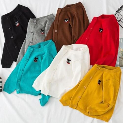 2021 Children Boys Sweaters Spring Cartoon Bear Baby Girls Cardigan Autumn Toddler Knitwear Baby Sweater Kids Tops Clothes
