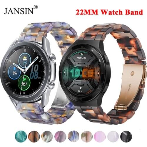 22mm Resin Watchband for Samsung Galaxy Watch 3 45mm Band For Huawei watch gt2e gt2 46mm Strap For Galaxy watch 46mm S3 Gtr 47mm