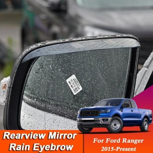Car-styling For Ford Ranger 2015-Present Carbon Fiber Rearview Mirror Eyebrow Rain Shield Anti-rain Cover External Accessory