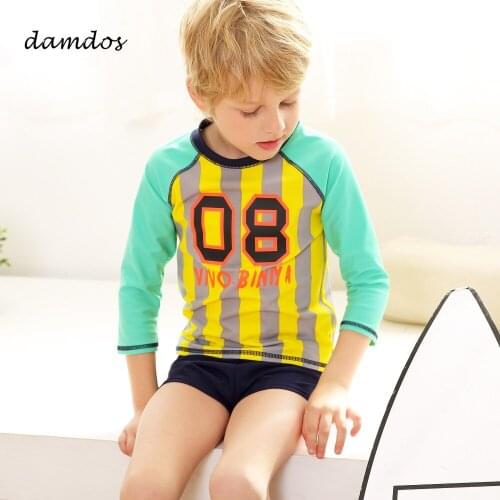 Bikini 2019 Children Two Piece Suit Swimwear Cover up for Boy Girls Swimsuit UPF50+ UV Protect Kids Beach Dress Biquini