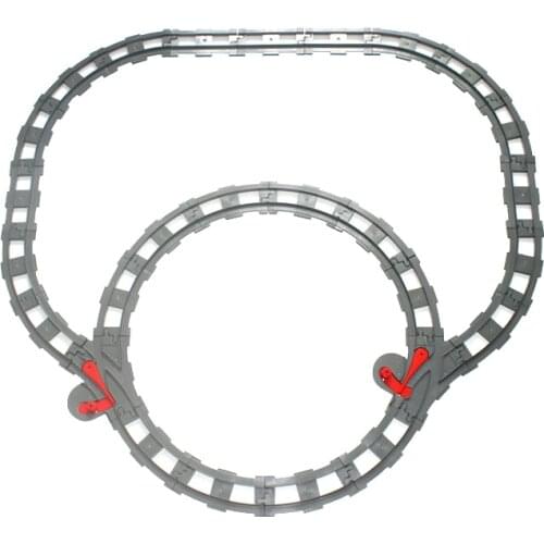 Big Size Building Blocks Train Track Accessories Railway Rail Trailer Track set DIY Bricks Education Toys For Children Gifts