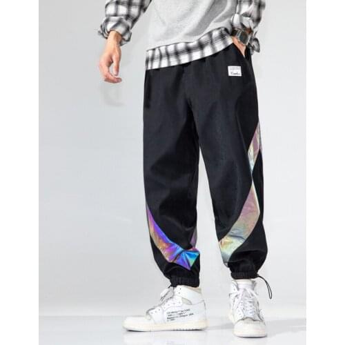Men Cargo Pants Streetwear Color Block Black Loose Man 2020 Harem Joggers Harajuku Male Sweatpants Hip Hop Trousers Men