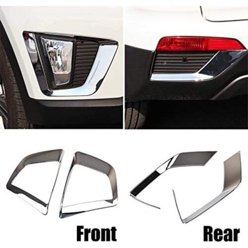 For Hyundai Creta Ix25 Accessories Front Rear Fog Lights Cover Frame Trim ABS Chrome Exterior Decoration 2017 2018 2019