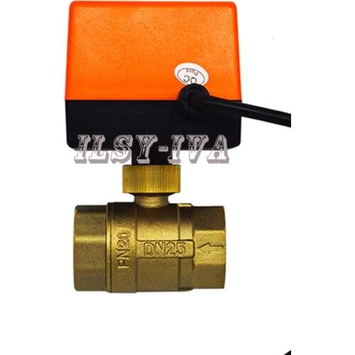 DN25(G1.0")Brass Motorized Ball Valve,AC24V/AC220V Switch type electric two-way valves